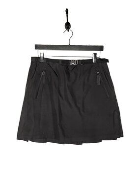 Dior Black Utility Belted Rear-Pleated Mini Skirt